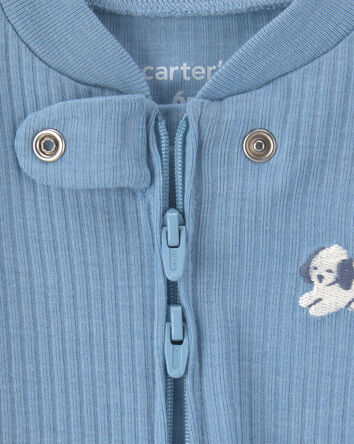 B&eacute;b&eacute; - Grenouill&egrave;re ajust&eacute;e &agrave; fermeture &agrave; glissi&egrave;re double sens &agrave; motif de chiot - Bleu, 