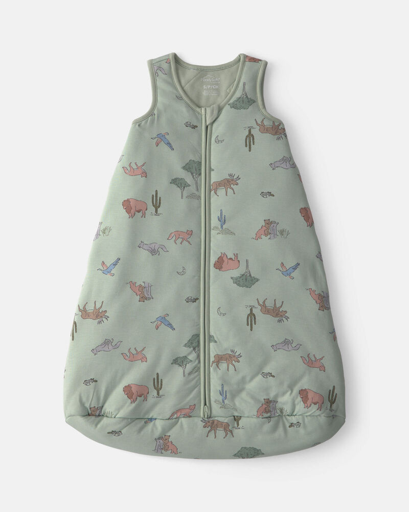 B&eacute;b&eacute; gar&ccedil;on - Couverture &agrave; porter PurelySoft &agrave; fermeture &agrave; glissi&egrave;re double sens &agrave; motif D&eacute;sert &ndash; Vert, image 1 sur 4 diapositives