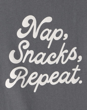 Tout-petit fille - T-shirt &agrave; imprim&eacute; &laquo;Nap Snacks Repeat&raquo; - Gris, 