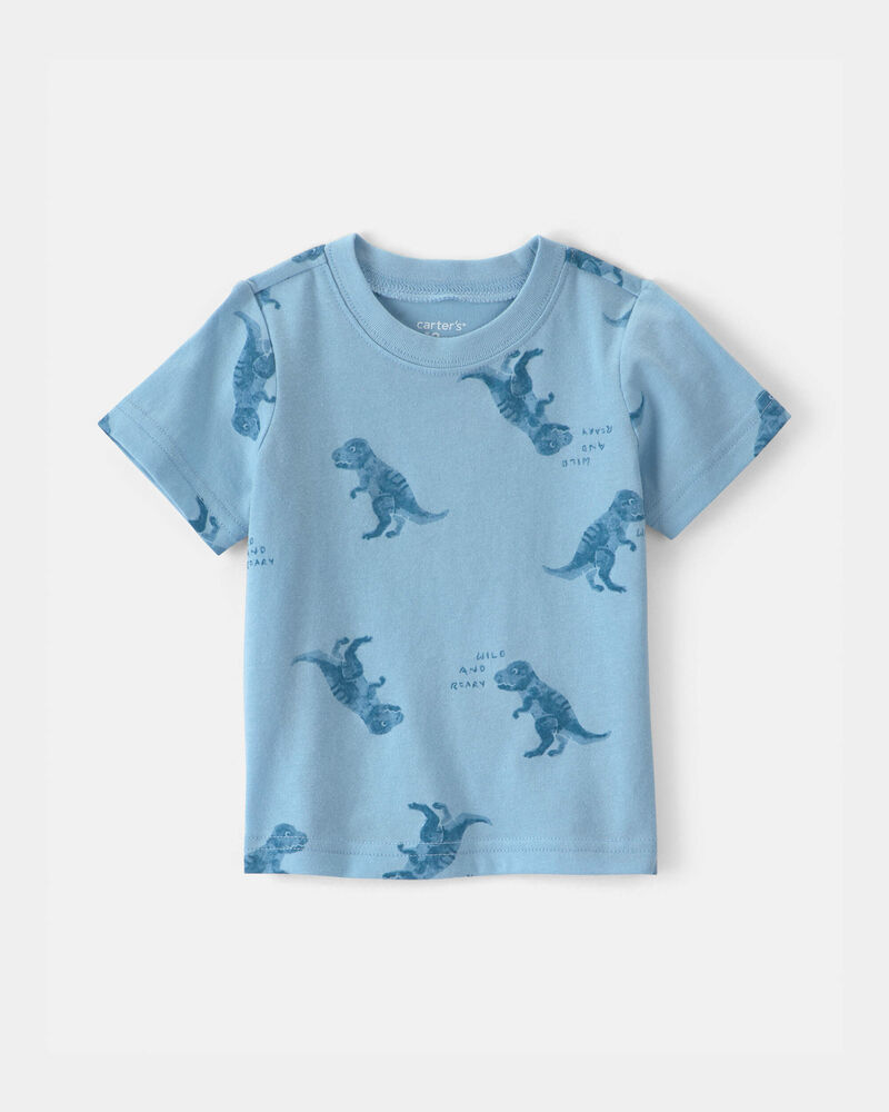 B&eacute;b&eacute; gar&ccedil;on - T-shirt &agrave; motif dinosaure &ndash; Bleu, image 1 sur 2 diapositives