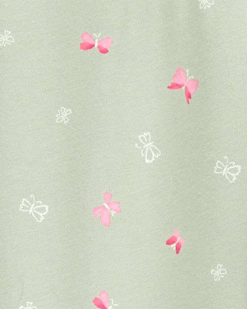 Girls Floral Stretch Leggings - Green, image 3 of 5 slides