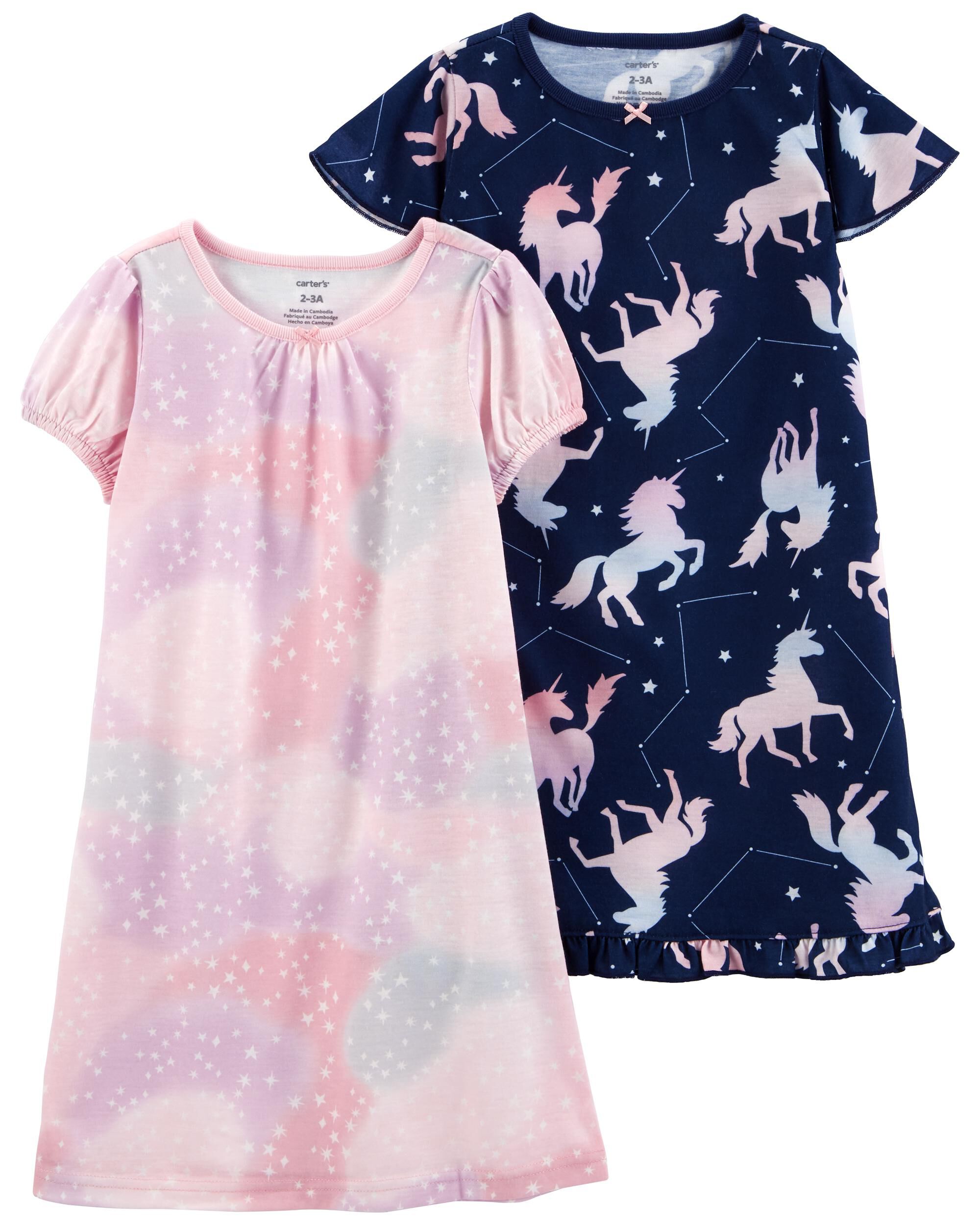 Multi 2 Pack Unicorn Nightgowns Carter s Oshkosh Canada
