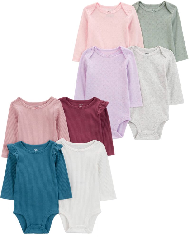Baby 8-Pack Long-Sleeve Bodysuits, image 1 of 11 slides