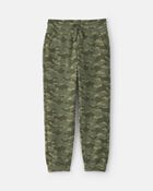 Boys Camo Fleece Joggers - Olive Green, image 1 of 4 slides