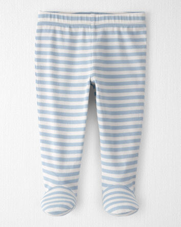 Baby Organic Cotton Striped Footed Pants, 