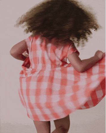 Tout-petit fille - Robe festonn&eacute;e Avenue Twirl&trade; en guingan - Orange, 