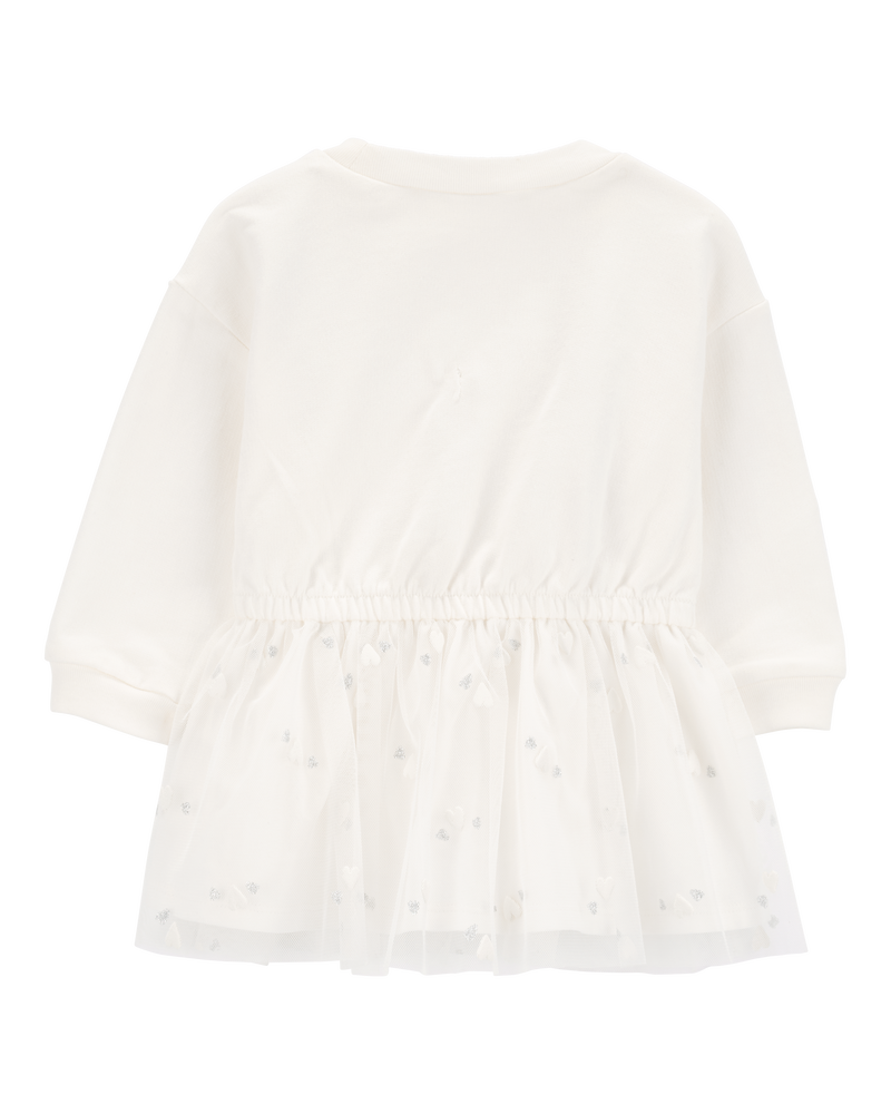 Baby Glitter Long-Sleeve Cotton Dress, image 2 of 4 slides