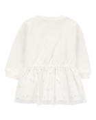 Baby Glitter Long-Sleeve Cotton Dress, image 2 of 4 slides