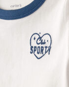 Toddler Girl 'Club Sporty' Top - Ivory, image 2 of 4 slides