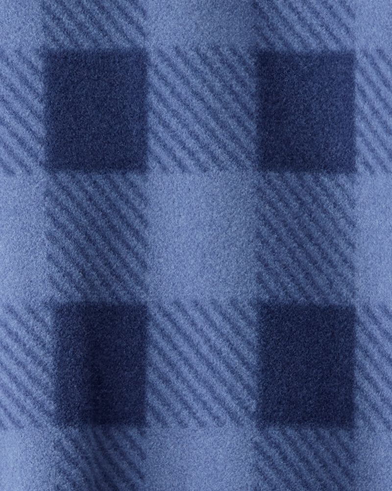 Toddler Boy Yeti Plaid Fleece Loose Fit 1-Piece Pyjamas - Blue, image 3 of 4 slides