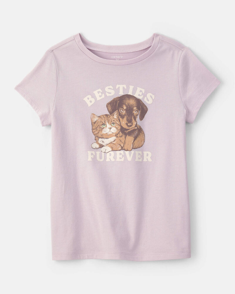 Girls 'Besties Furever' Graphic Tee - Lavender, image 1 of 3 slides
