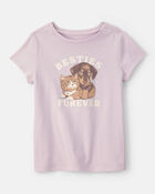 Girls 'Besties Furever' Graphic Tee - Lavender, image 1 of 3 slides