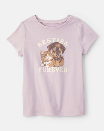 Filles - T-shirt &agrave; imprim&eacute; &laquo;Besties Furever&raquo; - Mauve, 