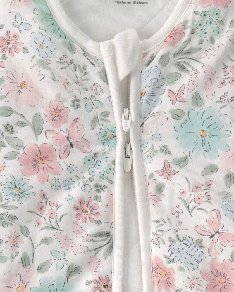 Baby Girl Butterfly Garden 2-Way Zip PurelySoft Wearable Blanket, image 2 of 5 slides