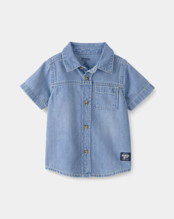 Baby Boy Denim Button-Down Shirt - Blue, 