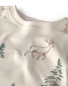 B&eacute;b&eacute; - Pyjama 2 pi&egrave;ces en coton biologique au motif For&ecirc;t de rennes, image 2 sur 3 diapositives