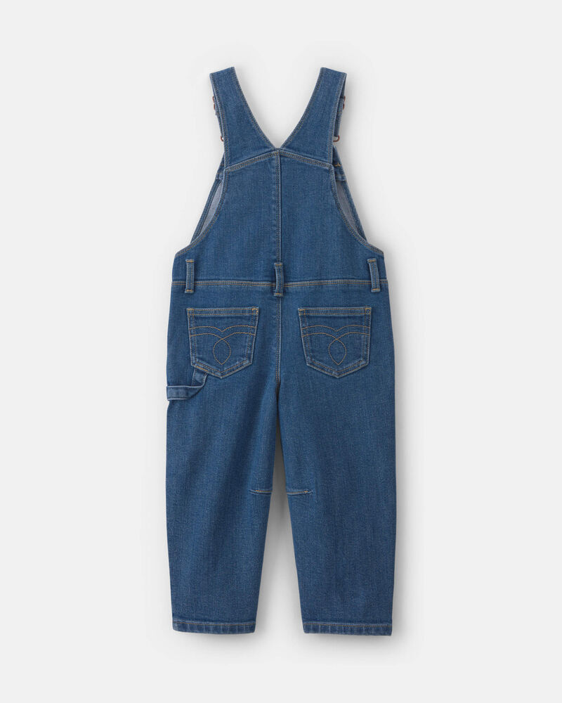Toddler Girl Denim Overalls - Medium Wash, image 3 of 6 slides