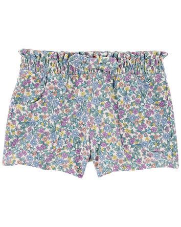 Floral Print Pull-On Shorts, 