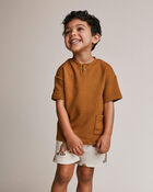 Toddler Boy Henley Tee with Pocket - Golden Yellow, image 1 of 5 slides