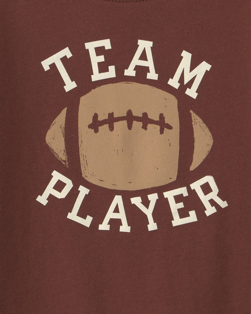 Tout-petit gar&ccedil;on - T-shirt manches longues en 100&nbsp;% coton &agrave; imprim&eacute; football &laquo;Team Player&raquo; - Brun, image 2 sur 2 diapositives