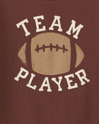 Tout-petit gar&ccedil;on - T-shirt manches longues en 100&nbsp;% coton &agrave; imprim&eacute; football &laquo;Team Player&raquo; - Brun, image 2 sur 2 diapositives