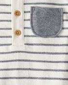 Baby 2-Piece Henley Tee and Shorts Set Made with Organic Cotton, image 3 of 4 slides