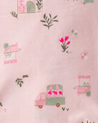 B&eacute;b&eacute; fille - Ensemble 2 pi&egrave;ces camions, fleurs et short - Rose, image 2 sur 2 diapositives