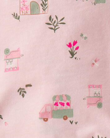 Baby Girl 2-Piece Flower Truck Top & Short Set - Pink, 
