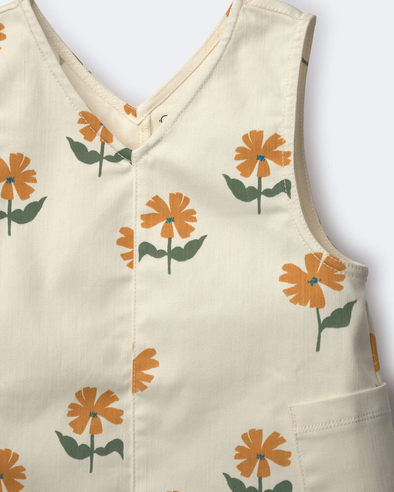 Toute-petit fille - Chasuble Otter Pocket &agrave; imprim&eacute; floral - Cr&egrave;me, image 6 sur 6 diapositives
