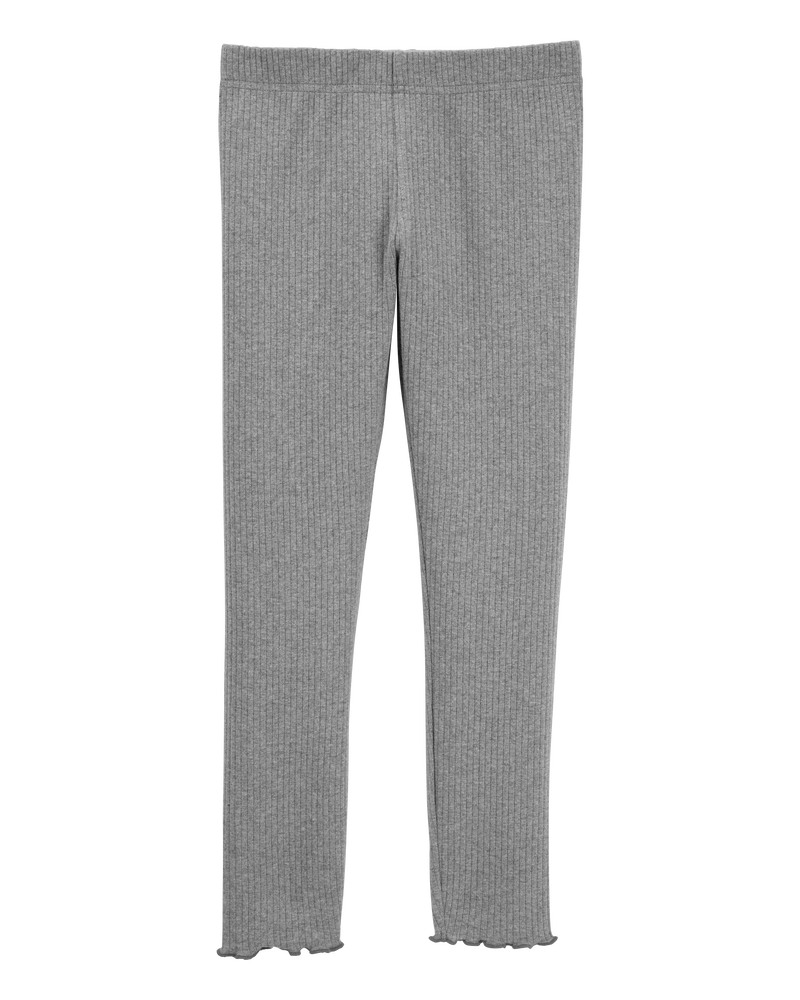 Kid 2-Piece Long-Sleeve Ribbed Top & Leggings Set, image 6 of 6 slides