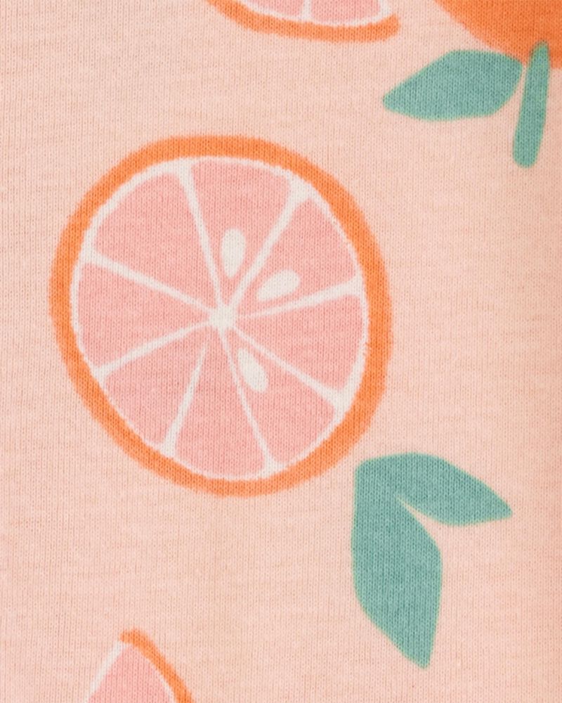 Baby Orange Print Snug Fit Cotton 1-Piece Pyjamas, image 2 of 4 slides