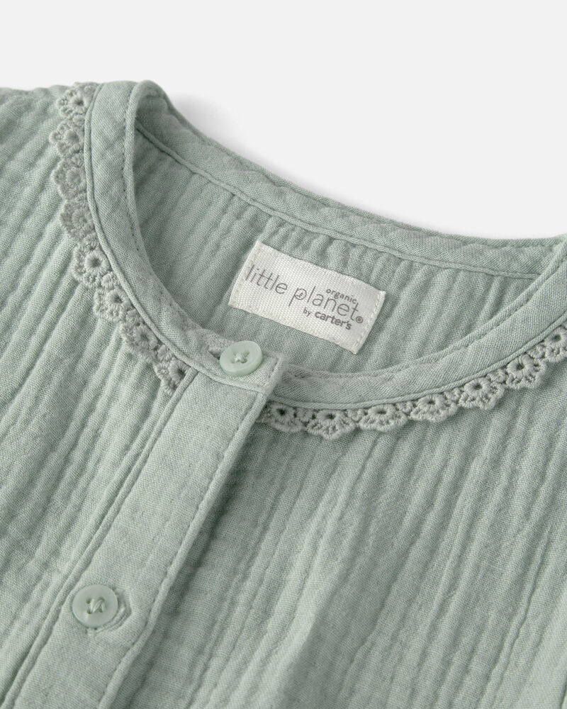 Toddler Girl Organic Cotton Gauze Dress, image 3 of 5 slides