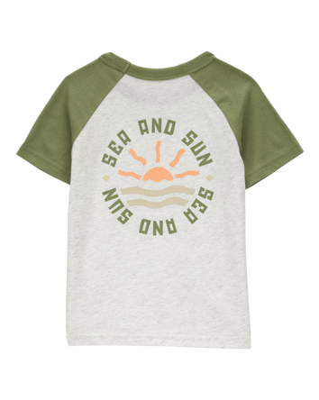 Toddler Tropical Woven Short-Sleeve Tee - Gray, 