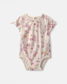 B&eacute;b&eacute; fille - Cache-couche manches courtes &agrave; motif floral - Ivoire, image 1 sur 2 diapositives