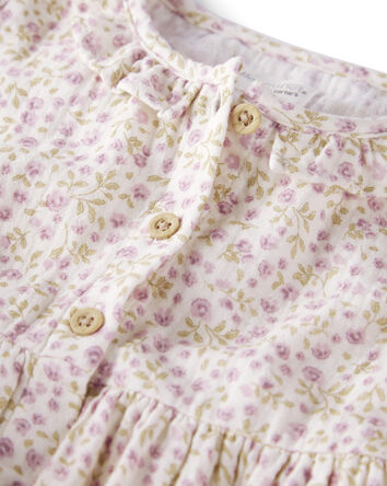 Toddler Organic Cotton Dress in Botanic Muse Print, 