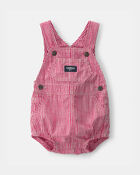 Baby Hickory Stripe Bubble Romper - Red/Ivory, image 1 of 4 slides