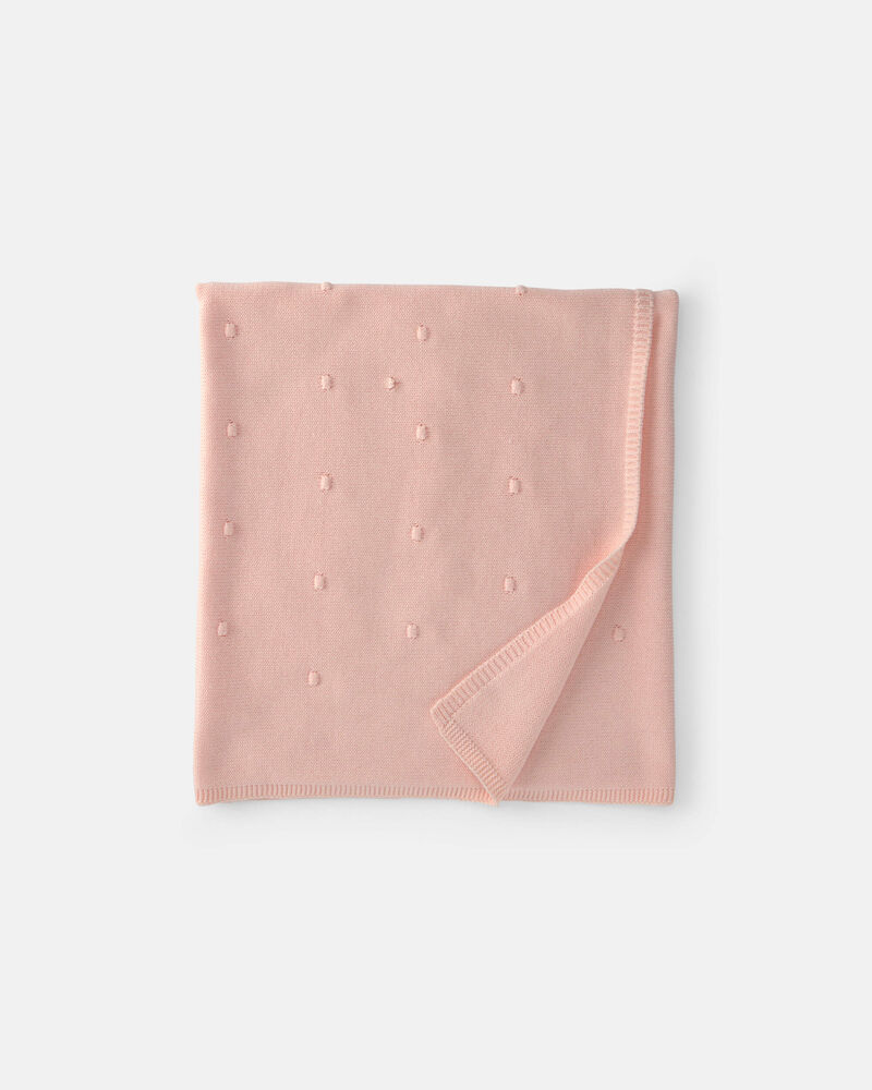 Baby Girl Knit Dot Blanket - Pink, image 1 of 1 slides