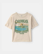 Gar&ccedil;ons - T-shirt &agrave; imprim&eacute; &laquo;Caribbean Island&raquo; - Cr&egrave;me, image 1 sur 3 diapositives