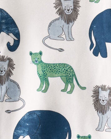 Toddler Organic Cotton Pyjamas Set in Wildlife Print, 