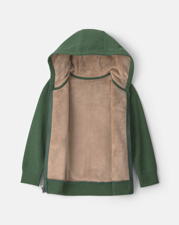 Gar&ccedil;ons - Chandail &agrave; capuchon en molleton avec fermeture &agrave; glissi&egrave;re - Vert olive, 