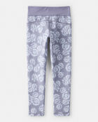 Girls Floral Active Leggings - Blue, image 2 of 4 slides