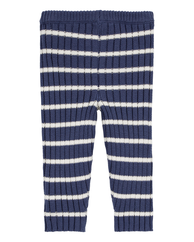 Bébé Pantalon en tricot avec chandail côtelé rayé, image 2 sur 4 diapositives