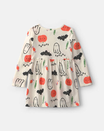 Toddler Girl Pumpkin Long-Sleeve Dress - Cream, 