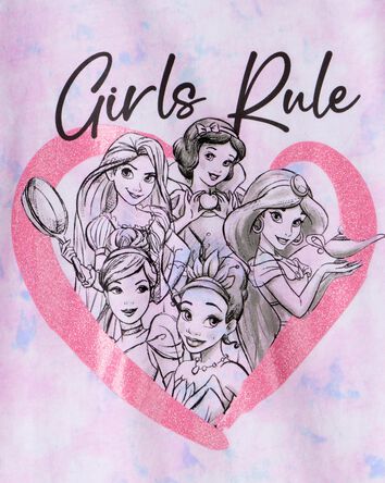 Filles - T-shirt à manches courtes teint sur nœud Princess Girls Rule Disney© - Mauve, rose, 