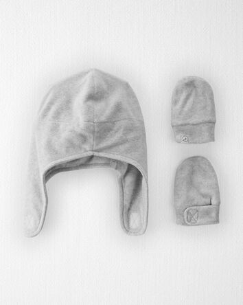 
2-Pack Recycled Fleece Hat and Mittens Set

, 