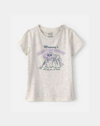Toddler Girl 'Mommy's Shopping Buddy' Graphic Tee - Grey, 