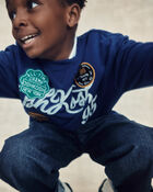 Boys 'OshKosh' Logo Pullover Sweatshirt - Navy Blue, image 3 of 5 slides