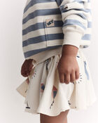 Toddler Striped Otter Sweatshirt™ with Pockets - Blue/Cream, image 5 of 7 slides