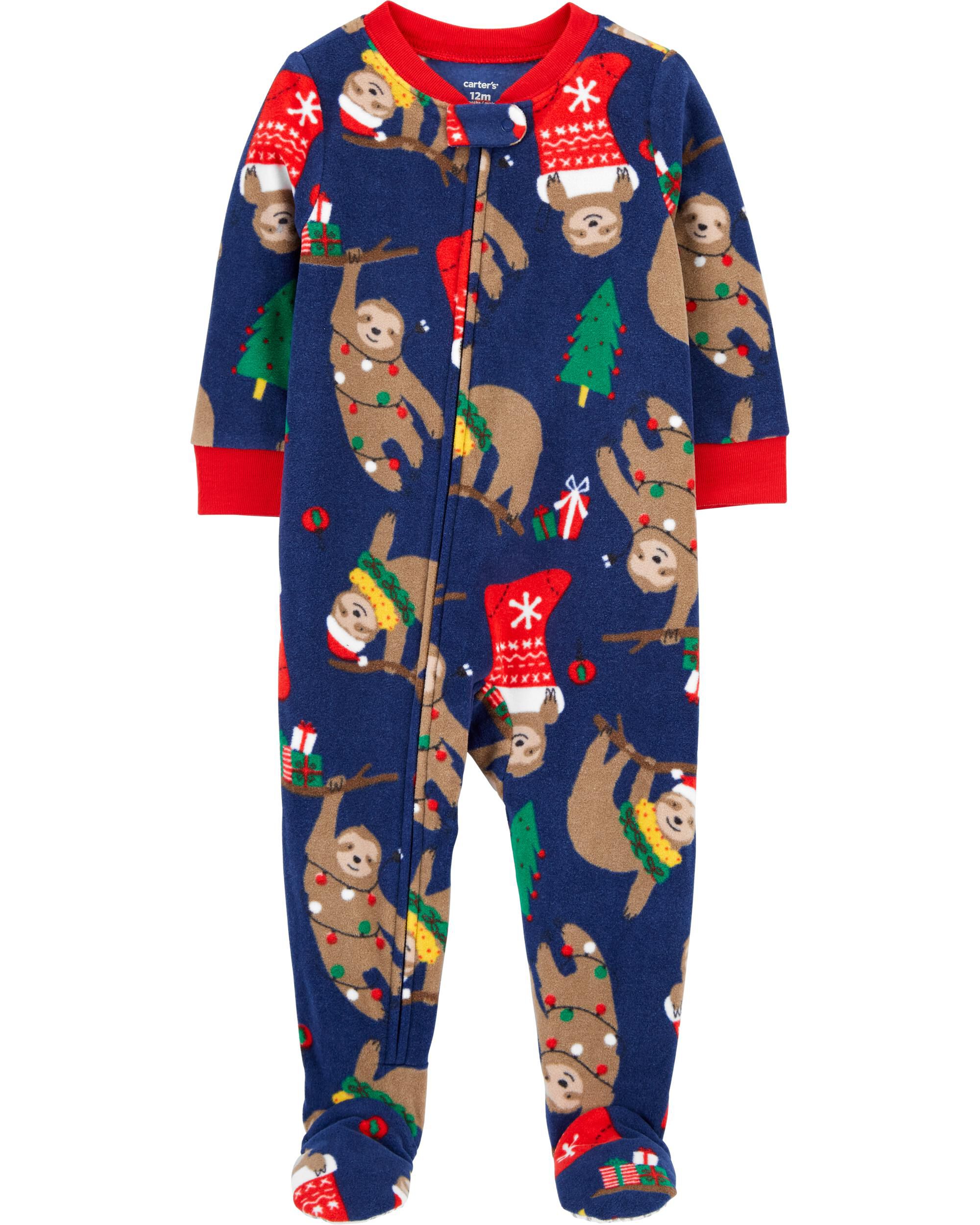 Pyjama 1 pi ce pieds en molleton motif de No l