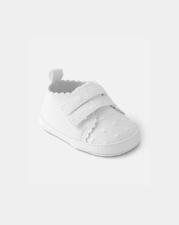 Baby Girl Swiss Dot Casual Shoes - White, 